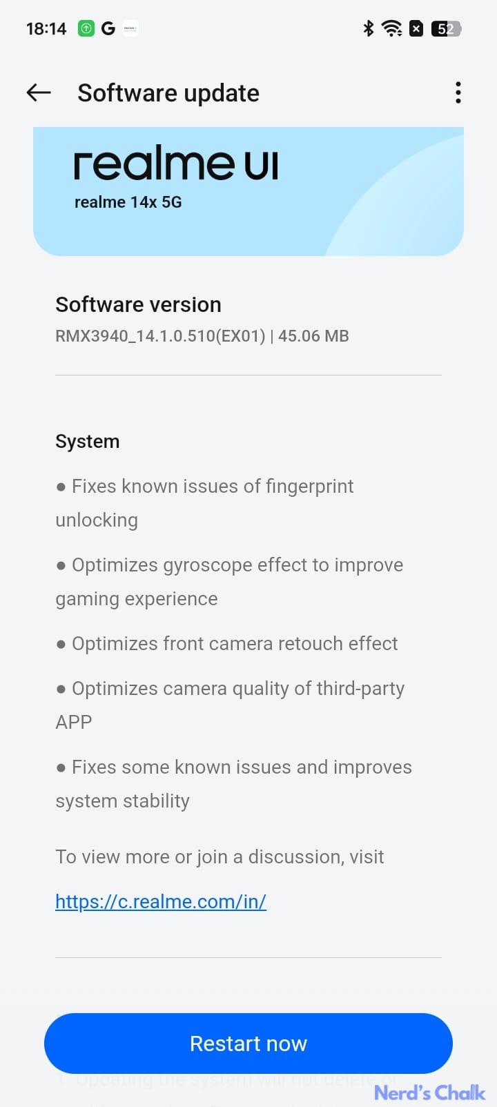 Realme 14x update