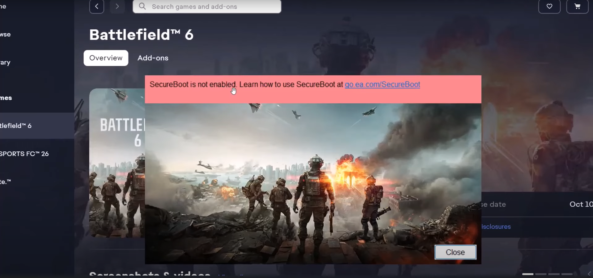 Do I need Secure Boot to play Battlefield 6 on PC?