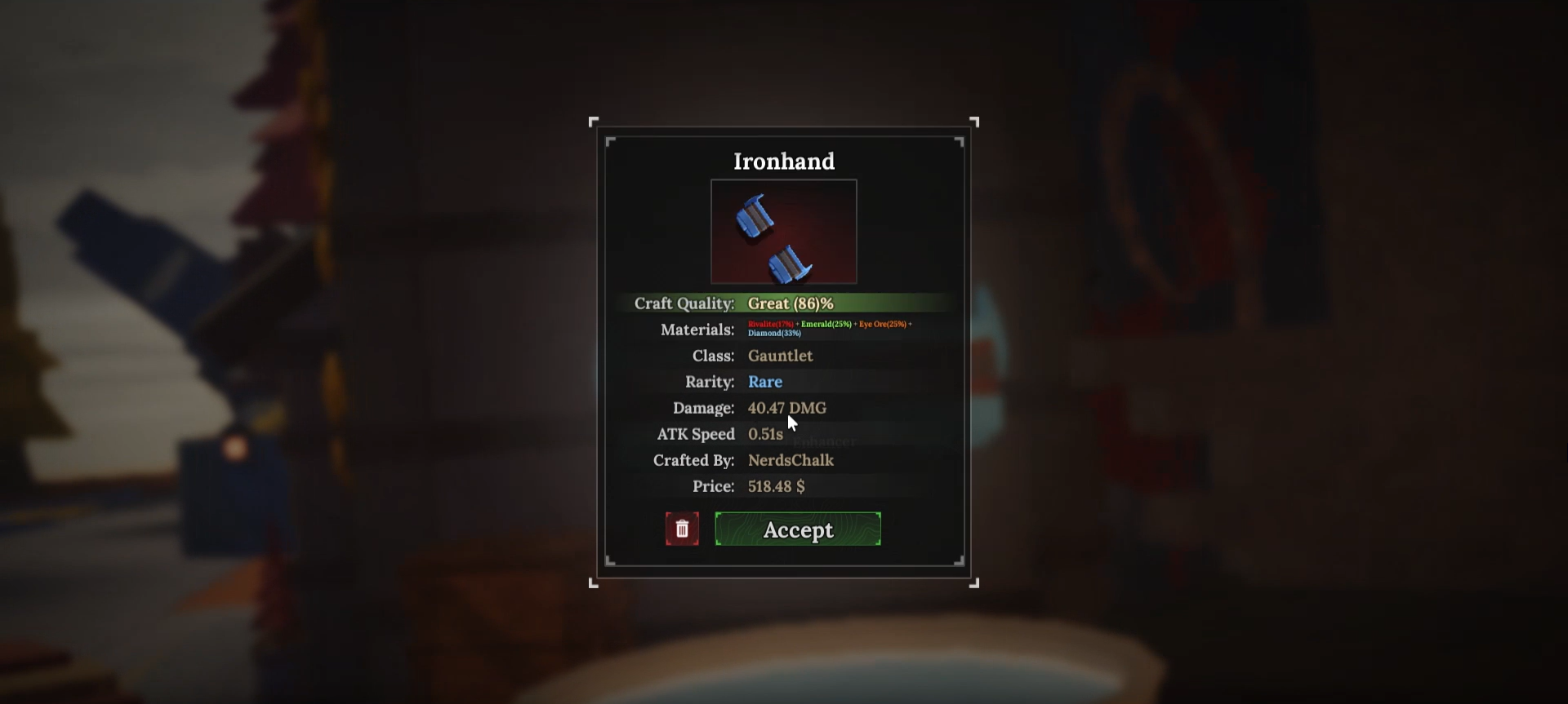 How to Craft an Ironhand in The Forge Roblox