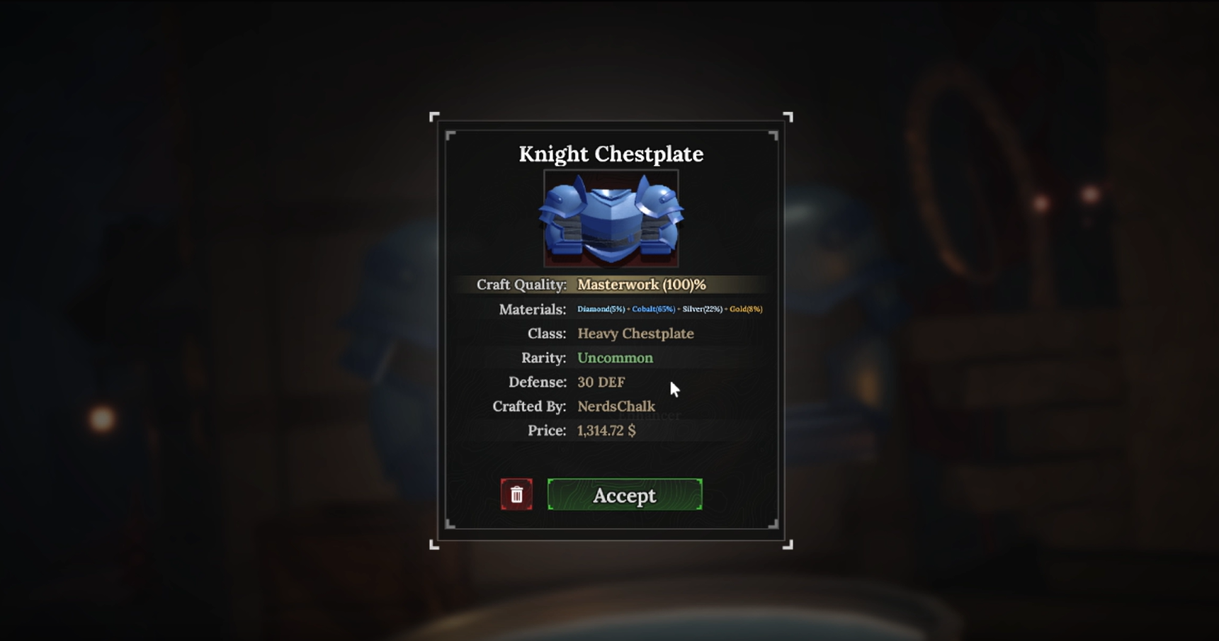 How to Craft a Knight Chestplate in The Forge Roblox