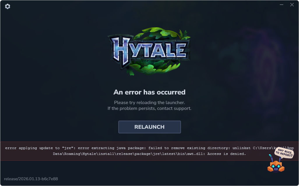 Proven Fix: Hytale Access is Denied error, applying update to "game". or "jre"