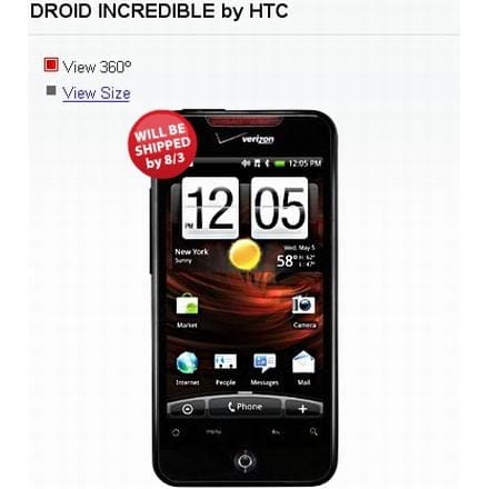 Verizon pushes Droid incredible to August 3