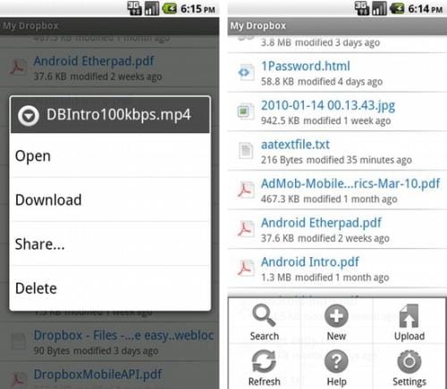 Dropbox for Android: Sync your Files with PC or Share with Friends