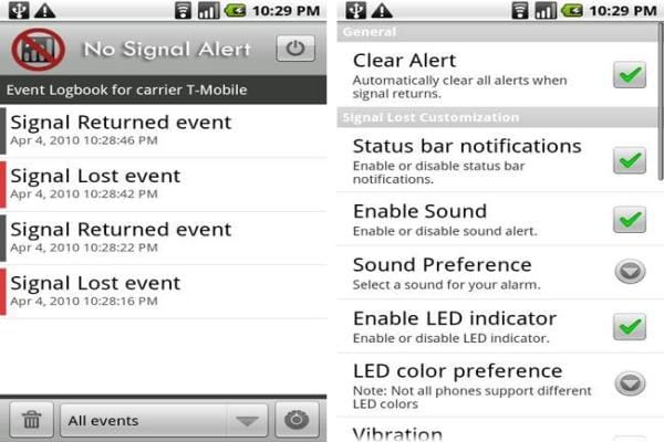 No Signal Alert – Notifies you of Dead Zones