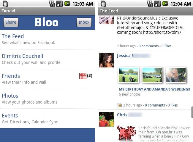 Bloo Android App –  A Must Have if You Love Facebook on Your Droid X