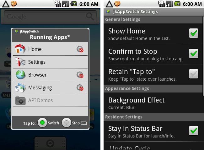 jkAppSwitch Android App: Better Way to Switch Between and Stop Opened Apps Right Away!