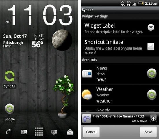 Synker beta – The Sync Widget Android App: For syncing all your registered accounts through widgets