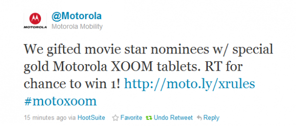 A Chance To Win The Amazing Gold Motorola XOOM Tablets