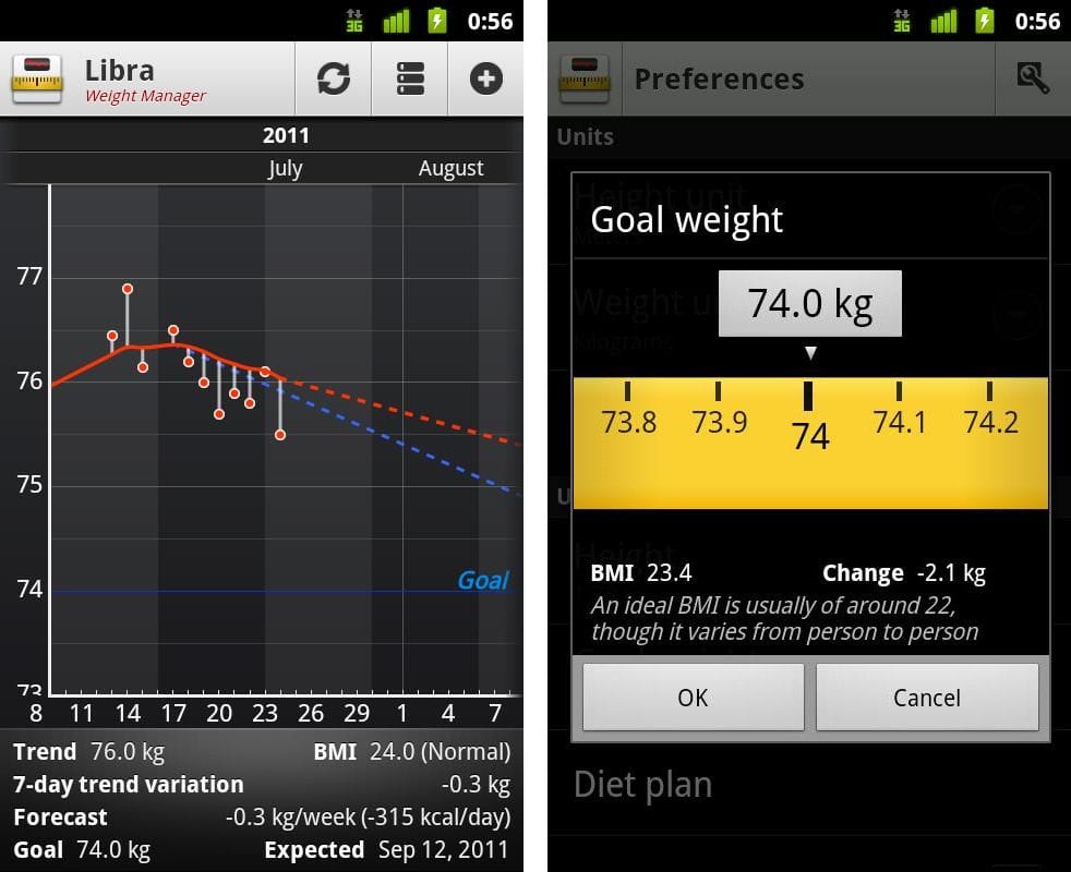 Being in Shape with Libra Weight Manager Android App