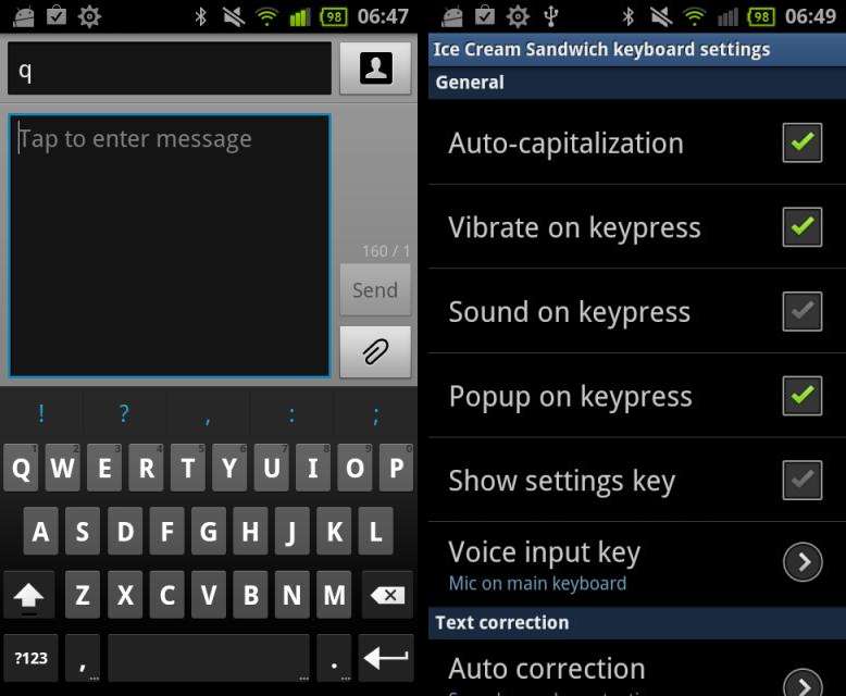 Ice Cream Sandwich Keyboard For Your Android Phone