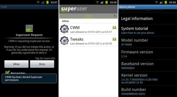 Root XXJVU and Install Clockworkmod Recovery (CWM) on Galaxy S