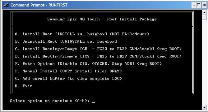 Clockworkmod Recovery for Epic 4G Touch EL29 Firmware