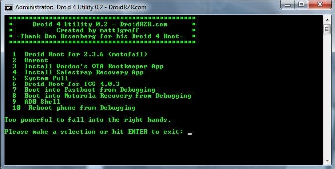 Motorola Droid 4 Utility Tool: Install Root, Safestrap Recovery, etc.