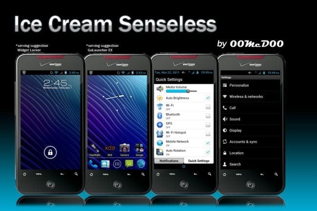 IceCream Senseless for Droid Incredible — A Gingerbread Based ICS Themed Custom Rom Without Sense UI