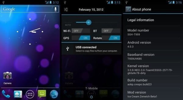 Android 4.0.3 based Custom ROM for Samsung Vibrant — Ice Cream Zenwich