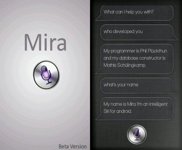 Mira Android App: A Siri like Voice Assistant App