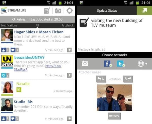 StreamLife Android App — Stay Updated on Facebook and Twitter In One Stream