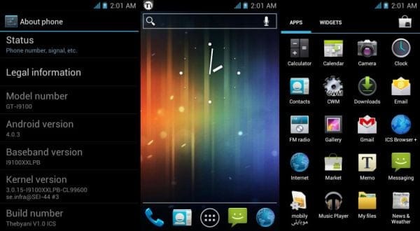 Install Android 4.0 on Galaxy S2 with Thebyani Rom with ICS Launcher in Place of Touchwiz