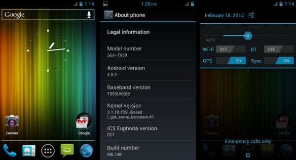 Android 4.0 AOKP ROM for Samsung Vibrant — ICS Euphoria RC1