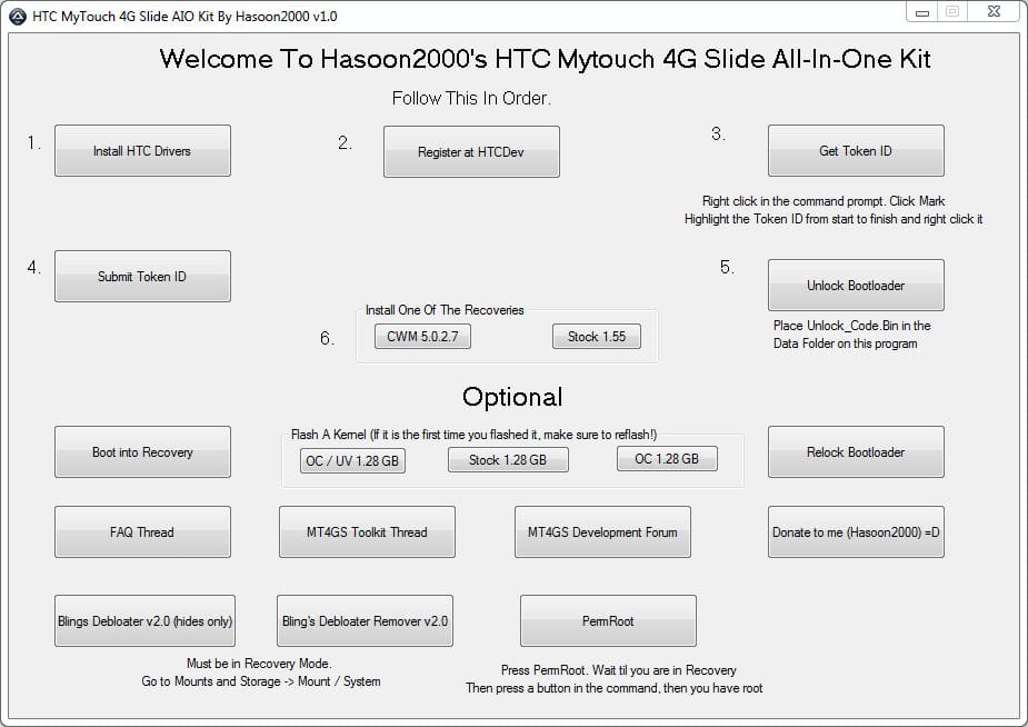 Root myTouch 4G Slide and Install Clockworkmod Recovery Using This Great Tool