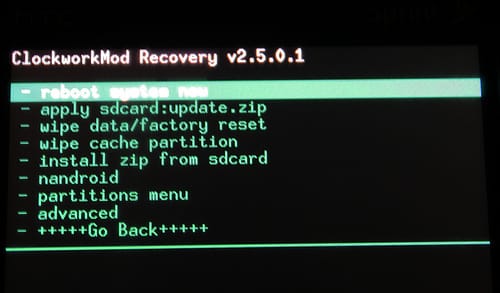 Touch CWM Recovery for Droid Incredible