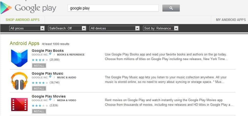 Check Out Applications From Google Play Store: The Google Play Books, Google Play Music and Google Play Movies