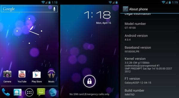 Android 4.0.4 for Galaxy S2 i9100: Flash the F1 GalaxyNexus ROM