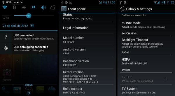 Android 4.0.4 ICS for Galaxy S i9000