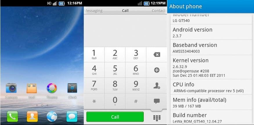 Install LeWa OS on LG Optimus GT540