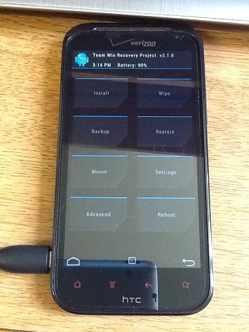 Unofficial TWRP Touch Recovery for HTC Rezound — Installation Guide