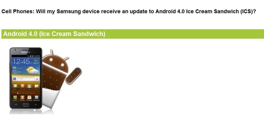 Samsung Releases Android 4.0 Roadmap for Devices on US Carriers