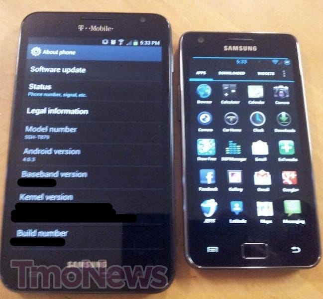 T-Mobile Galaxy Note Live Photo Leaked, Runs Ice Cream Sandwich