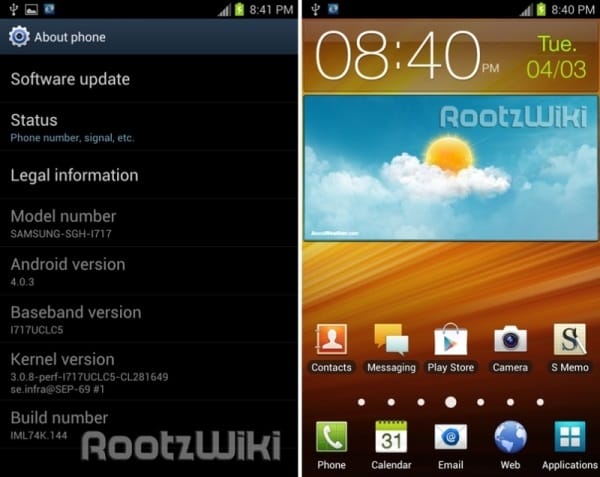 UCLC5 Ice Cream Sandwich Update for AT&T Galaxy Note Leaked