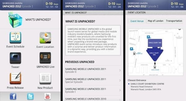 Keep Track of Galaxy S3 Things with Samsung Mobile Unpacked 2012 App