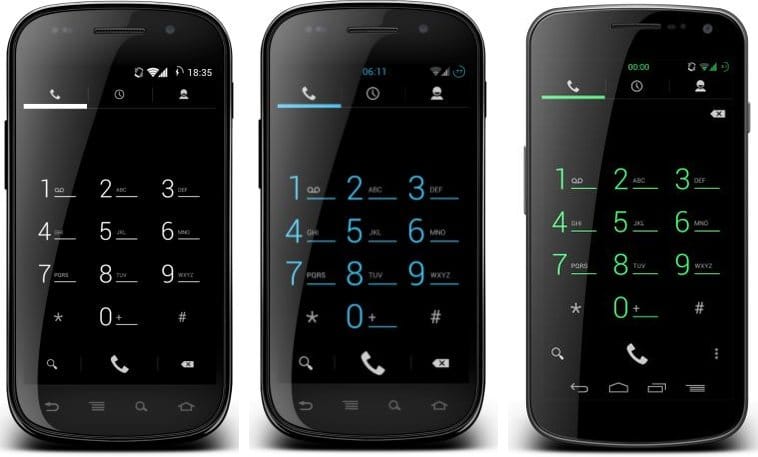 Infinitum Themes for AOKP and CM9 ROMs: Black, Blue and Green