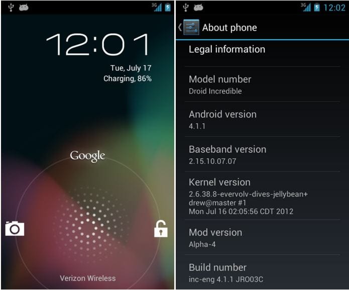 Droid Incredible Gets Jelly Bean Android 4.1 Too. Daily Driver Only for Brave Ones!