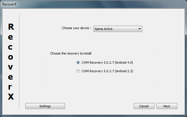 RecoverX: Install CWM ClockworkMod Recovery on Your Xperia Device Pretty Easily!