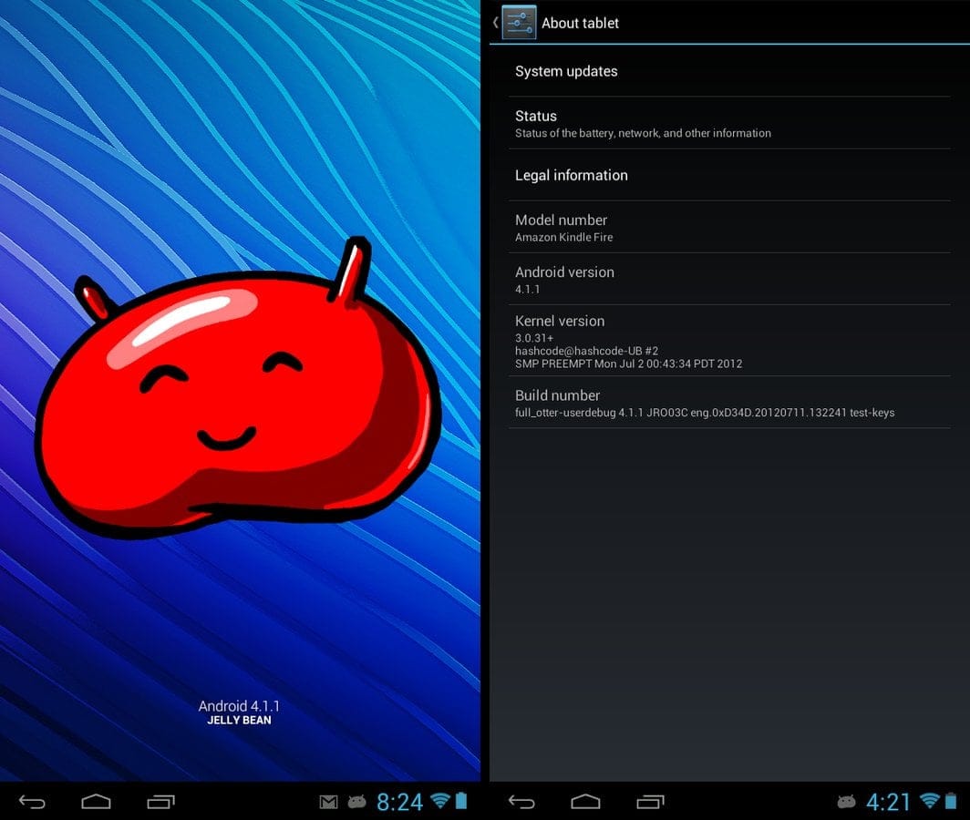 Tablet UI Based Android 4.1 Jelly Bean ROM for Kindle Fire [Guide]