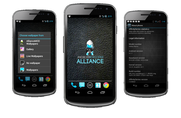 Android 4.1 Jelly Bean Based Affinity ROM for International Galaxy Nexus i9250