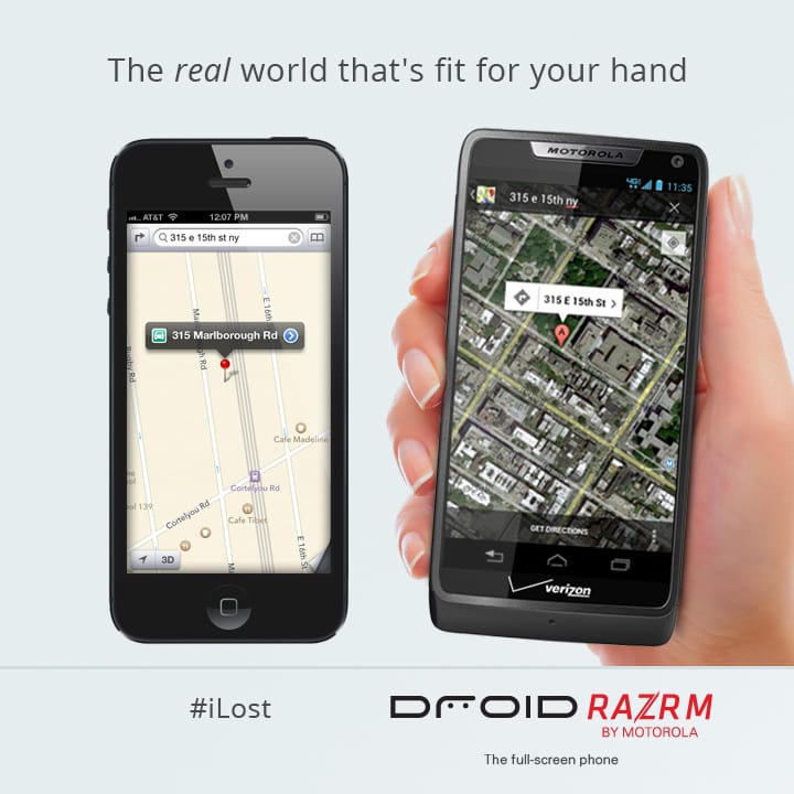 Motorola makes fun of poor Apple Maps app