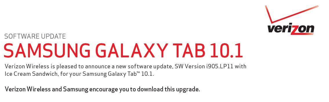 Official Android 4.0 Ice Cream Sandwich Update for Verizon Galaxy Tab 10.1 Coming Soon