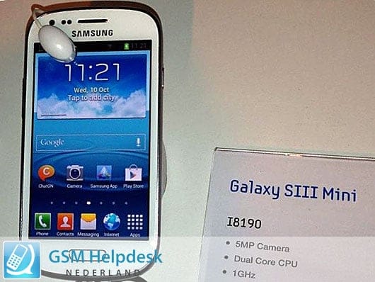 Samsung Galaxy S3 Mini official pics appear, confirms some specs too