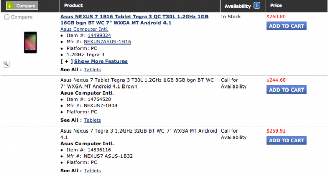 32 GB Nexus 7 spotted again, October 24 release date possible