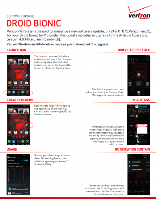 OTA Android 4.0 Ice Cream Sandwich Update for Verizon Droid Bionic Launched!