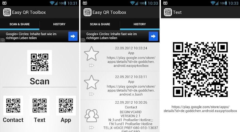 Create QR Codes easily with Easy QR Toolbox Android App