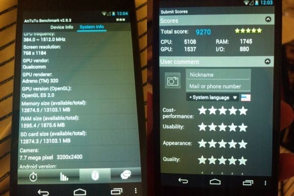 LG Nexus 4 benchmarks are online!