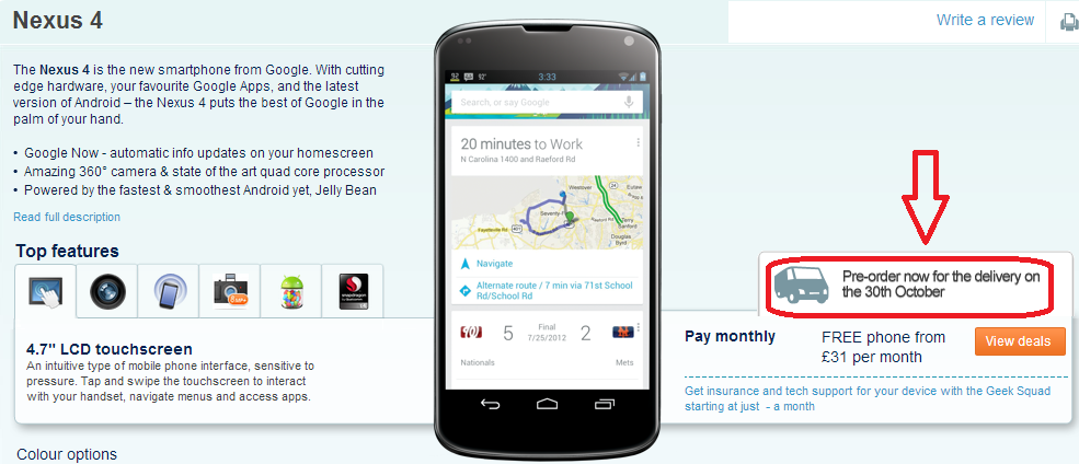 LG Nexus 4 Price and Release Date confirmed for UK!