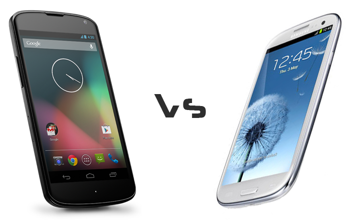 Nexus 4 vs Galaxy S3 Comparison