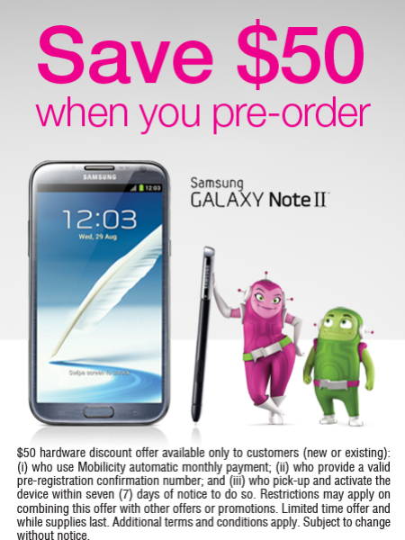 Samsung Galaxy Note 2 Release Date for Mobilicity Canada