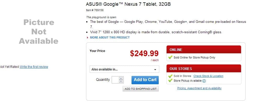 US gets 32 GB Nexus 7 listed too, priced just $249. Ships in 3 days!